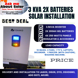 Ztandard 3.5Kva Solar Installation WITH Two Batteries (Nigerian Only {Physical Product} #10.6%/#4.2%)